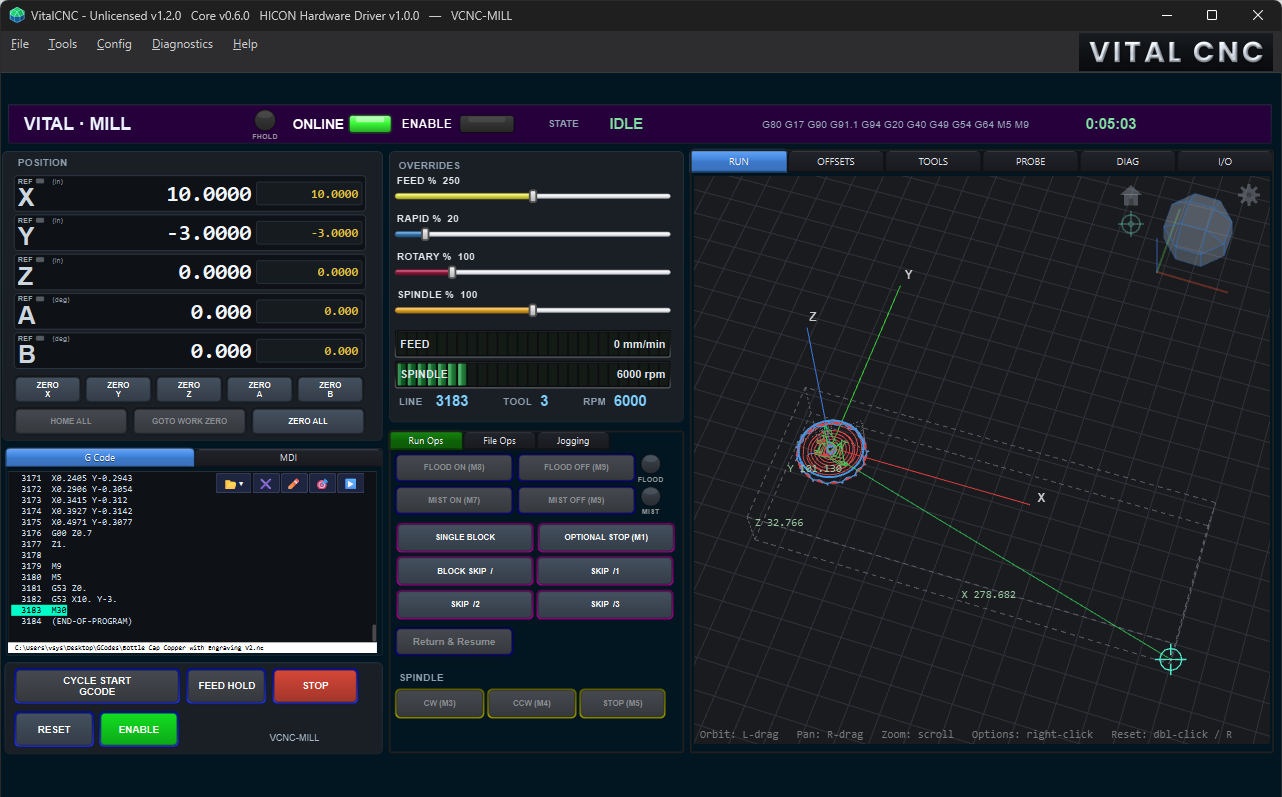 VitalCNC Interface