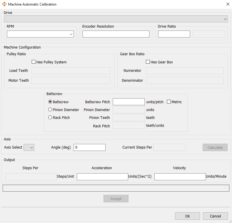 Automatic calibration window